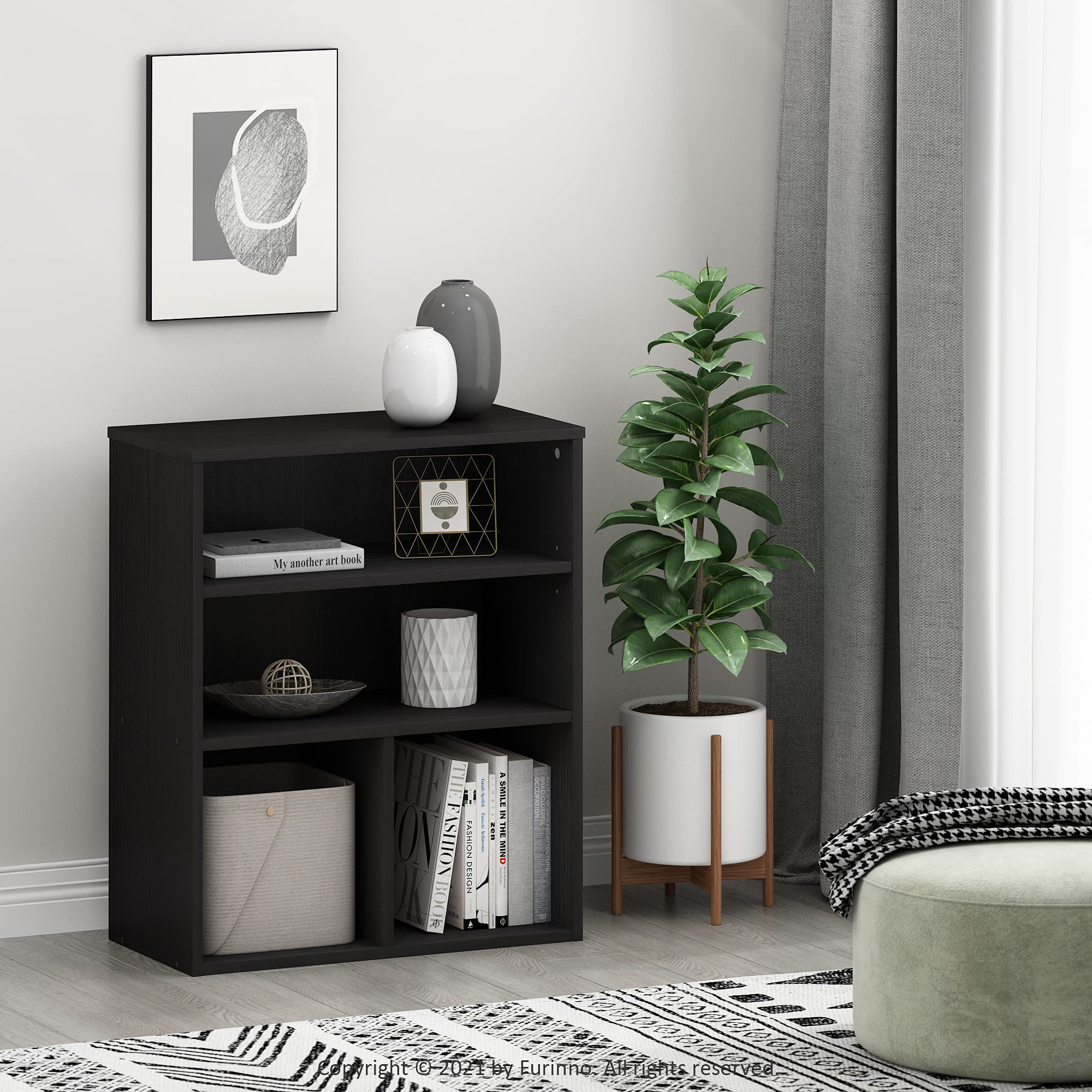 Amazon.com: Furinno Pasir 3 Tier Display Bookcase, Black Oak
